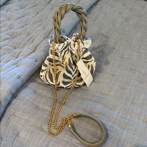 STANZA Mini Bag in Gray and Gold